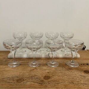 Vintage Atlantis Évora Crystal Set of 8 Champagne Glasses, Sherbet Stemware